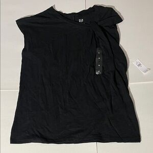 GAP Foreversoft Tee Classic Black T-Shirt Medium NEW Asymetrical Bow